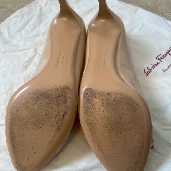 Salvatore Ferragamo Peep Toe Nude Heels - Picture 9 of 9